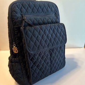 Vera Bradley Black Quilted Microfiber Backpack Purse